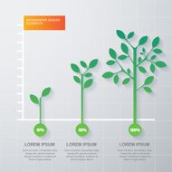 Green tree and plant diagram infographics template Vector illustration