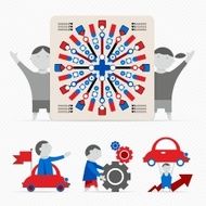 complex infographics with people