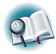 Book with magnifying glass N3