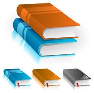 Hard cover books icon type