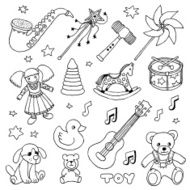 Hand drawn cute doodle toys set 1 Vector illustration N2