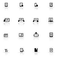 Lecture and eBooks icon set