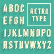 Retro poster alphabet font with shadow