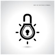 Creative light bulb idea concept with padlock symbol Security sign