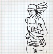 Female runner sketch illustration N11