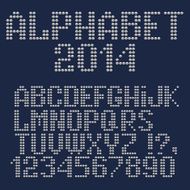 3d dotted font numbers and punctuation marks