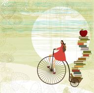 Back to school girl and books