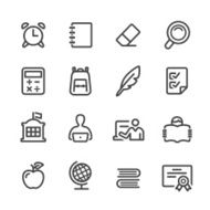 School Icons - Line Series