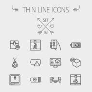 Technology thin line icon set N6