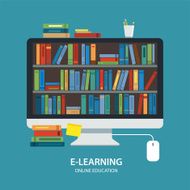 online library education concept flat design N2