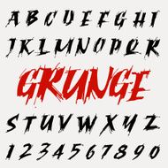 vector grunge font set capitals alphabet