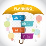 umbrella strategy template modern info graphic design N10