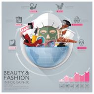 Global Beauty And Fashion Infographic With Round Circle Diagram