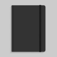 Moleskin notebook with black elastic band vector image