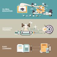 education concept banners in flat design N2
