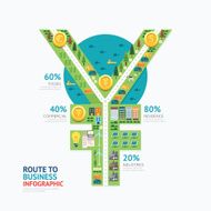 Infographic business money yen shape template design