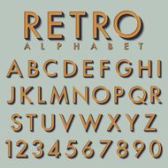 Vector Retro Alphabet N3