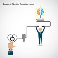 Businessman and creative light bulb brain