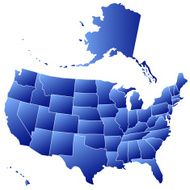 Silhouette map of USA N5