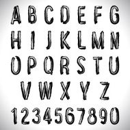 Grunge Hand Made Vector Font N3