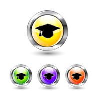 Vector graduation education button