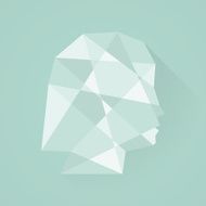 Female head icon Low poly style Flat design