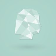 Female head icon Low poly style