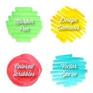 Hand drawn abstract colorful banner circles N2