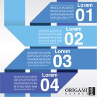 Abstract blue banners vector in four step