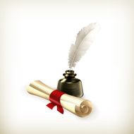 Ancient scroll and feather N2