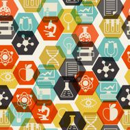 Science seamless pattern in flat design style N5