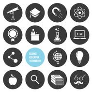 Vector Science Education and Technology Icons Set N2