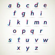Lower case alphabet set Vector illustration