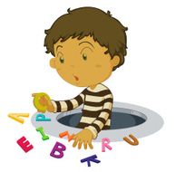 Boy with letters N2