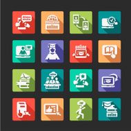 flat online education icons