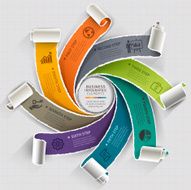 Modern infographics template torn paper style