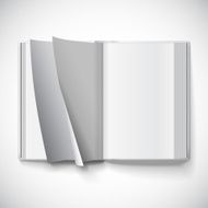 Blank open book turn the pages