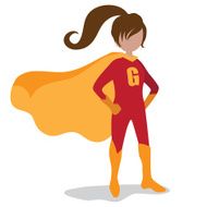 Girl super hero isolated N2