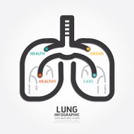 infographics vector lung design organ concept diagram line style