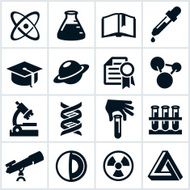 Black Science and Research Icons N2