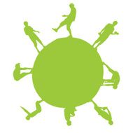 Vector silhouette of globe N3