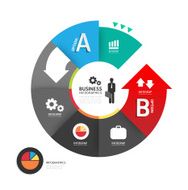 Abstract circle infographic Design Minimal style template N2
