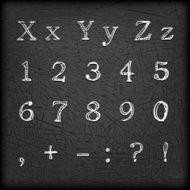 Sketched Hand drawn alphabet X-!-01 N2