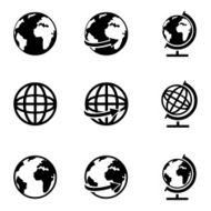 Vector Set of Globe Icons N11