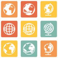 Vector Set of Globe Icons N12