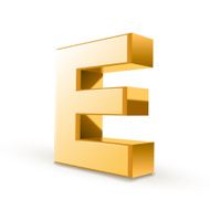 3d golden letter E N5