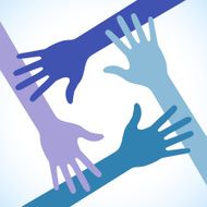 Colorful Four Hands Icon N2
