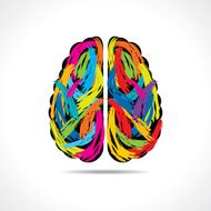 Creative Brain With Paint Strokes N2