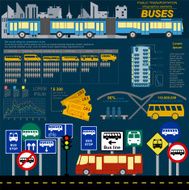 Public transportation ingographics Buses N3