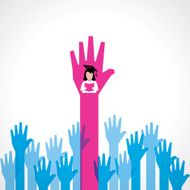 Graduate girl in male crowd stock vector